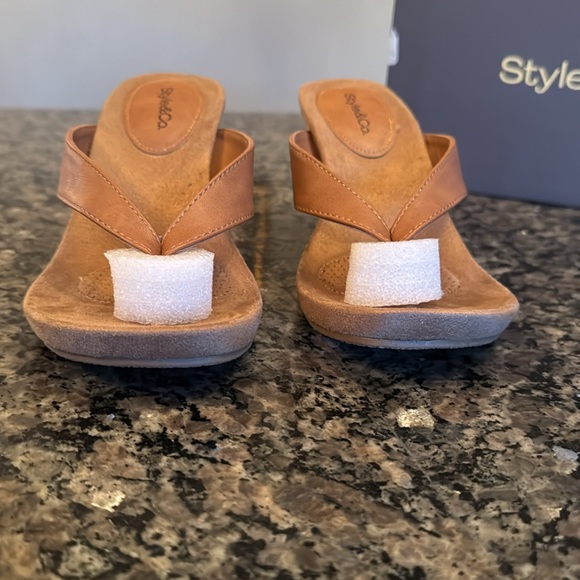 Style & Co chicklet cork wedge coffee sandal NIB 7 M - Picture 3 of 10